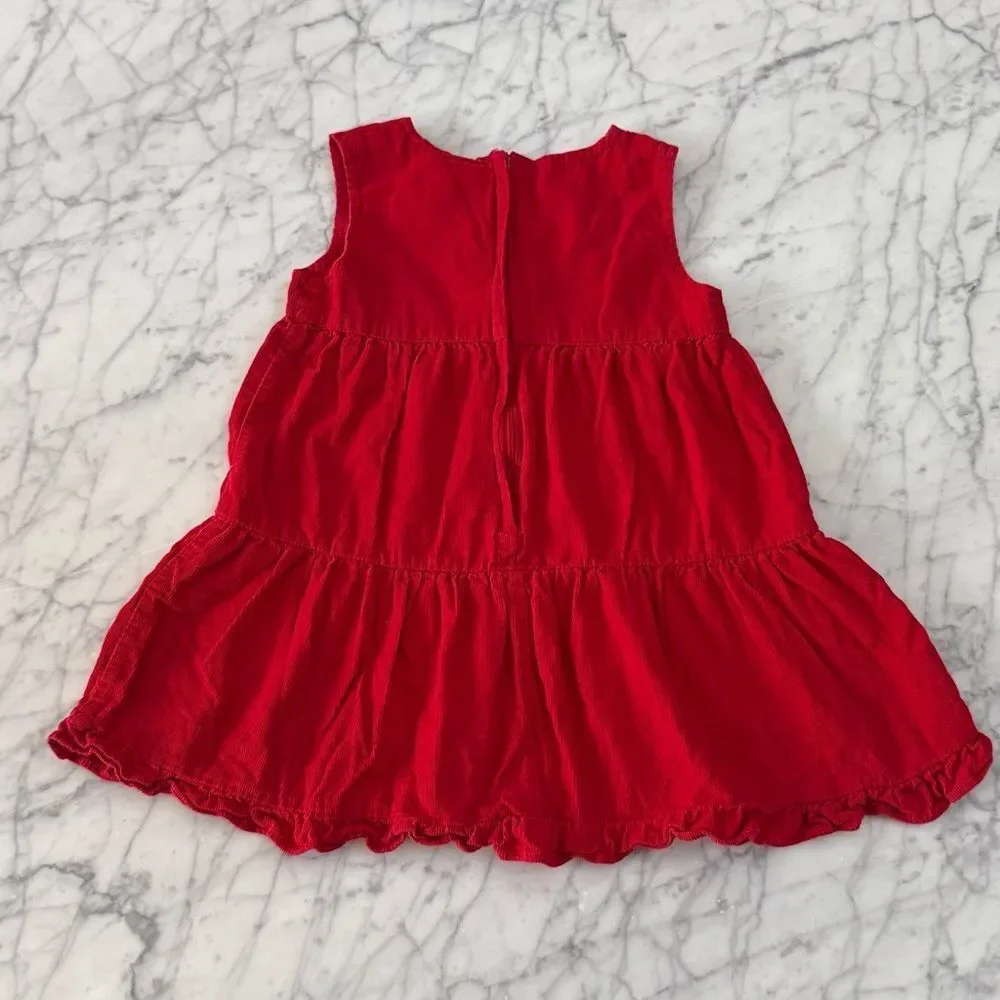 Christmas Gymboree Tiered Corduroy Cotton Snowman Toddler‎ Dress Size 3T